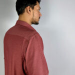 Afwan Exclusive Bamboo Cotton Shirt - Classic Maroon - Image 4