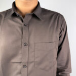 Afwan Exclusive Bamboo Cotton Shirt - Chocolate Brown - Image 6